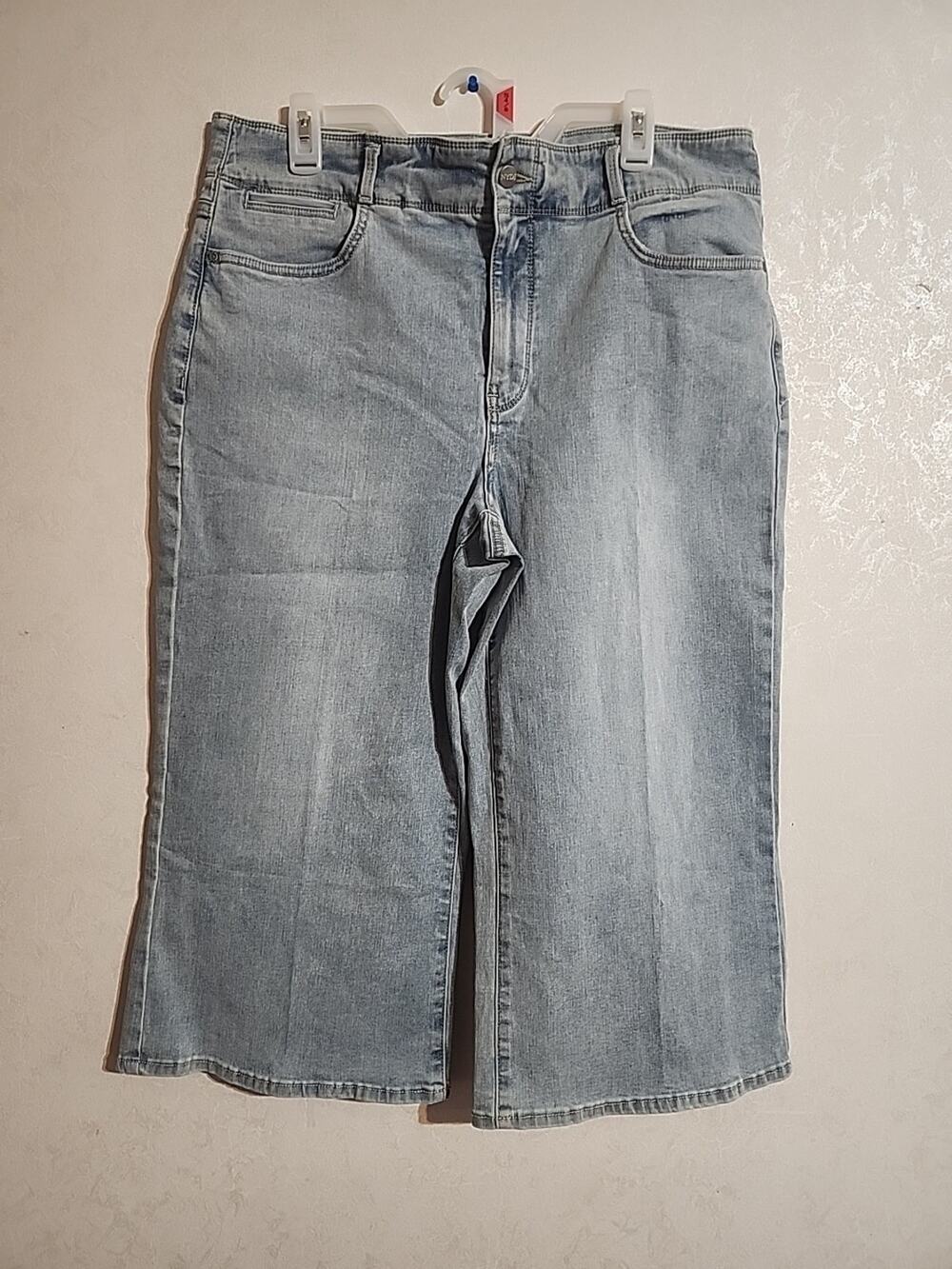 NYDJ Womens Capri Jeans sz 16P Wide Leg Lift Tuck Technology Cool Embrace